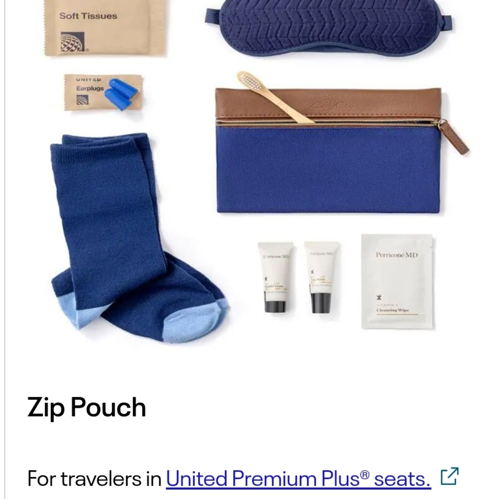 Set of 3 United Airlines Premium Plus Amenity Pouches - Picture 3 of 3